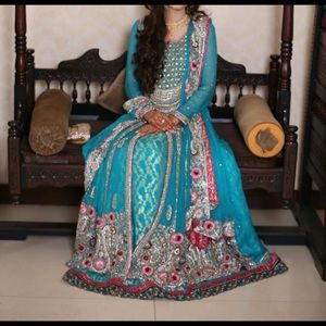 Beautiful & Elegant embroidered Maxi dress for wedding and other occasions.